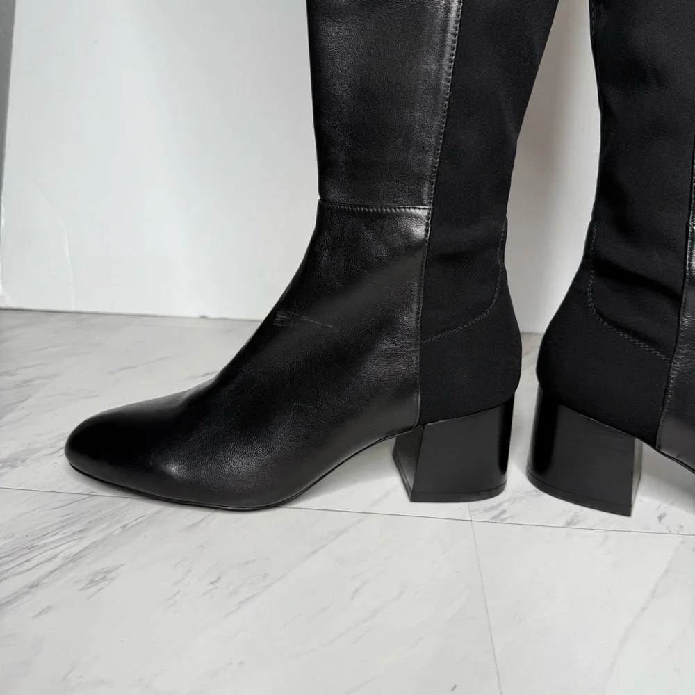 Stuart Weitzman Black Leather Over the Knee Boot 7B
